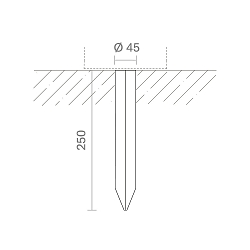Erdspie�, 25cm, IP65, Edelstahl, graphitgrau