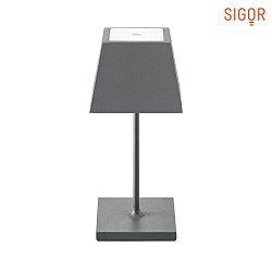 battery table lamp NUINDIE MINI IP54, graphite grey dimmable