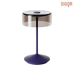 battery table lamp NUMOTION IP54, plum blue dimmable