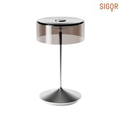battery table lamp NUMOTION IP54, silver dimmable