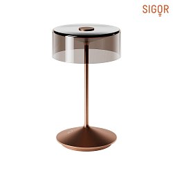 battery table lamp NUMOTION IP54, bronze dimmable