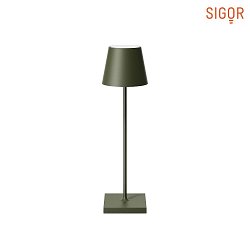 battery table lamp NUINDIE USB-C round IP54, pine green dimmable