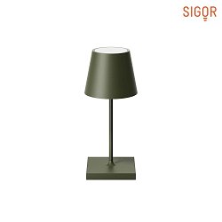 battery table lamp NUINDIE MINI USB-C round IP54, pine green dimmable