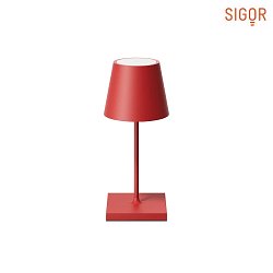 battery table lamp NUINDIE MINI USB-C round IP54, fire red dimmable