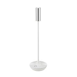 LED Akku-Tischleuchte NUCANDLE 31 cm 1,6W 2700K, 180lm, IP54, Ra85, weiß,chrom,glänzend