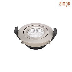 LED Einbau-Downlight DILED, IP20, Ø 8.5cm, 6W 2700-2100K 310lm 36°, schwenkbar 50°, Dim-To-Warm, Stahl