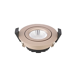 LED Einbauleuchte DILED 68, IP20, � 8.5cm, 6W 3000K 380lm 36�, CRi 95, dimmbar, schwenkbar, champagner