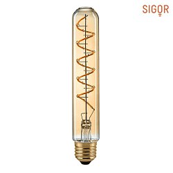 LED Deko Wendelfilament-Röhrenlampe CURVED GOLD, 230V, Ø 3.2cm / L 18.5cm, E27, 5.5W 2000K 250lm 330°, dimmbar, Gold / Klar