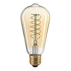 LED Filamentlampe SLIM RUSTIKA SPIRAL, E27, 7W, 2500K, 640lm, gold