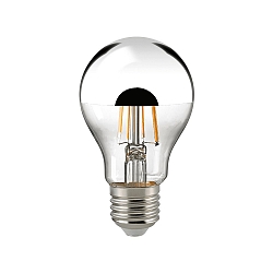 LED Filament-Kopfspiegellampe A60 Silber, E27, 7W 2700K 720lm 180�, dimmbar, klar / Silber