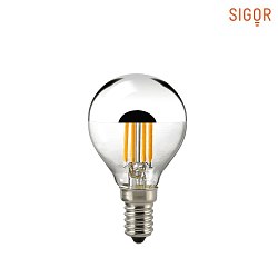 LED Filament-Kopfspiegellampe Silber, 230V, Ø 4.5cm / L 8cm, E14, 4.5W 2700K 400lm 180°, dimmbar, Klar / Silber