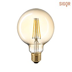 LED Filamentlampe GLOBE G95 GOLD, 230V, Ø 9.5cm / L 14cm, E27, 4.5W 2500K 400lm, dimmbar, Gold / Klar