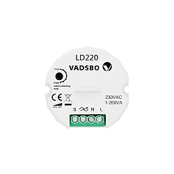 Tastdimmer mit Neutralleiter LD 220, 220-240V, 1-200W, LED geeignet, f�r Dimmstufe 0-100%, Nulleiter ben�tigt, Wei�