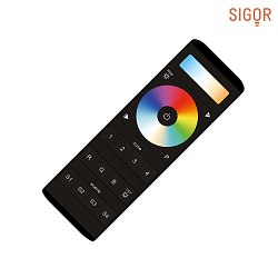 luxigent Hand remote control 4-chnnel with Touch control and buttons, RGB + CCT - Tunable White, incl. wall holder, black