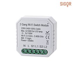 shaire WIFI Schalter für Unterputzdosen, 220-240V, IP20, 1 Kanal An/Aus, max. 150W LED