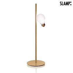 Table luminaire IDEA, with cord switch, incl. G9 LED 5W 2700K 500lm, opal white / matt brass / black wire