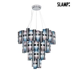 pendant luminaire LA LOLLONA 4 dimmable IP20, blue, clear, wine red dimmable