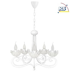 Chandelier ROSA, 5-flame, white