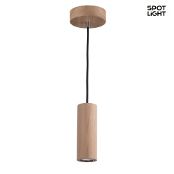 Pendant luminaire PIPE, 1-flame, inkl. 1x GU10 LED (5W 2700K 350lm), oiled oak / anthracite