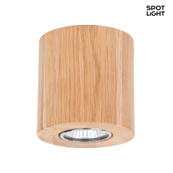 Ceiling luminaire WOOD DREAM round, Spotlight, 1x GU10, excl. lamp, oiled oak