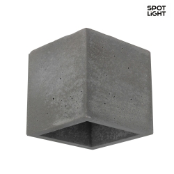 Wandleuchte BLOCK, 11 x 11 x 11cm, G9 max. 28W, Beton / Metall / Glas, grau