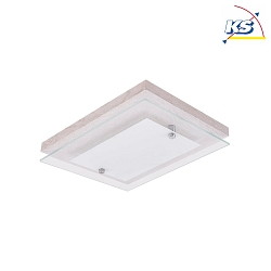 LED ceiling luminaire FINN, 10W, 2700K, chrome / white glass, oak white