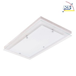LED ceiling luminaire FINN, 3,2-24W, 2700K, Switch&Dim, chrome / white glass, oak white