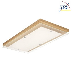 LED ceiling luminaire FINN, 3,2-24W, 2700K, Switch&Dim, chrome / white glass, oak