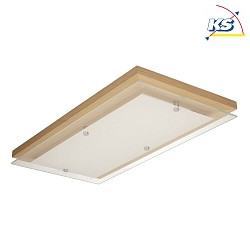 LED ceiling luminaire FINN, 3,2-24W, 2700K, Switch&Dim, chrome / white glass, oiled oak