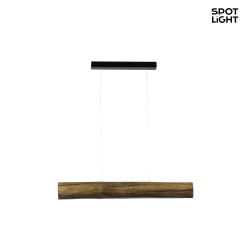 LED pendant luminaire LUCAS, 90cm, 25.5W 3000K 2380lm, with touch dimmer, stained pine / black