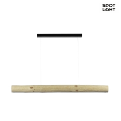 LED pendant luminaire LUCAS, 115cm, 33W 3000K 3080lm, with touch dimmer, natural pine / black