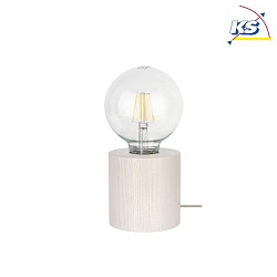 Table luminaire TRONGO ROUND, E27, without shade, white oak/ clear plastic cable