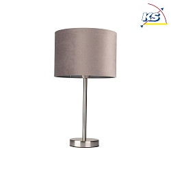 Table luminaire SCARLETT, E27, base satin, gray