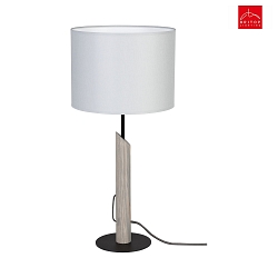 table lamp COLETTE GRAU E27 IP20, grey, pine stained, black 