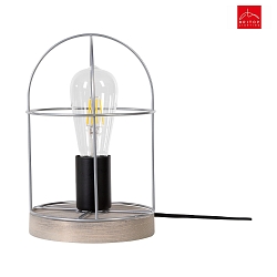 table lamp NETUNO E27 IP20, grey, pine stained, black, silver 