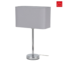 table lamp CADRE E27 IP20, chrome, grey 