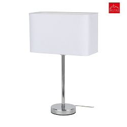 table lamp CADRE E27 IP20, chrome, white 