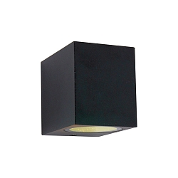 Au�enwandleuchte LOGAN, IP44, Down, eckig, inkl. GU10 LED 4W 2700K 345lm (schaltbar), Glas klar, aluminium schwarz