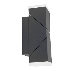 LED Au�enwandleuchte JACK, IP67, 2x 6.5W 2700K 295lm, verstellbar, schwarz matt / Abdeckungen mattwei�