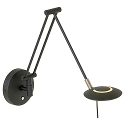 LED Wandleuchte ZODIAC, mit Gelenkarm, 6W 2700K 700lm, CRi >90, mit Touch-Dimmer, bchwarz matt