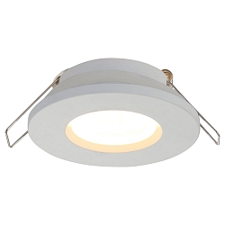 Einbaustrahler P�LITE SPOT, IP44, � 8.5cm, GU10 max.40W, starr, Aluminium / Glas klar, wei� matt