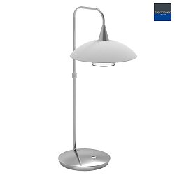 table lamp TALLERKEN with plug, adjustable, with touch dimmer G9 IP20, steel brushed dimmable