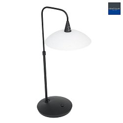 table lamp TALLERKEN with plug, adjustable, with touch dimmer G9 IP20, black matt dimmable
