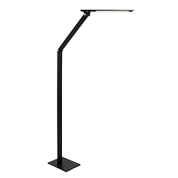 LED Stehleuchte SERENADE, 8W 2200-4000K (CCT) 810lm, mit Gelenkarm + Push-Dimmer, schwarz matt