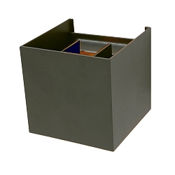 LED Au�enwandleuchte LOGAN, IP54, Up/Down, mit D�mmerungs-Sensor, 2x 3W 2700K 240lm, verstellbar, schwarz matt / gold matt