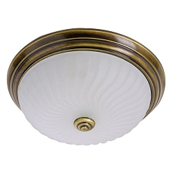 Deckenleuchte CEILING AND WALL 2779BR, IP20, � 30.5cm, E27, bronze / Struktur-Glas wei� matt