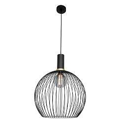Pendelleuchte AUREOLE, rund, � 42cm, E27, schwarz matt / gold matt