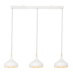 Pendelleuchte BJORR, 3-flammig, 3x E27, wei� matt / buche natur natur