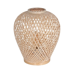 Tischleuchte MAZE, � 30cm, E27, Metall / Bambus, naturbraun