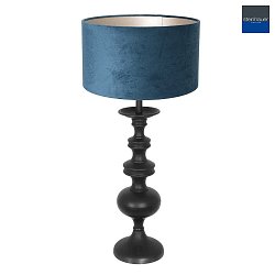 Tischleuchte LYONS C, E27,  30cm, schwarz, Schirm Velour, blau